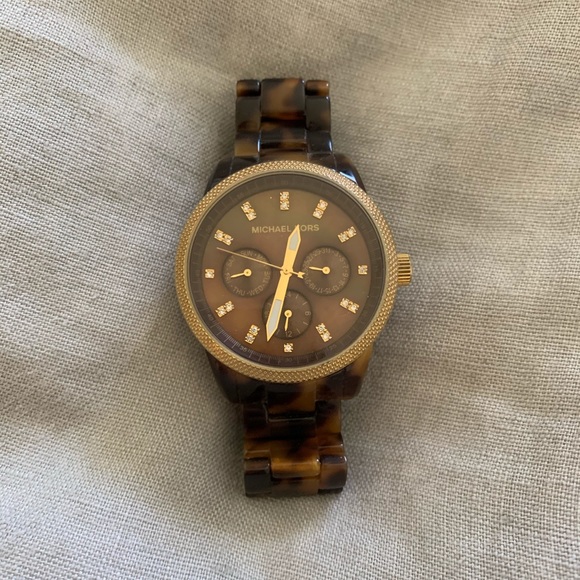Michael Kors Tortoise Shell Wrist Watch - Picture 1 of 4